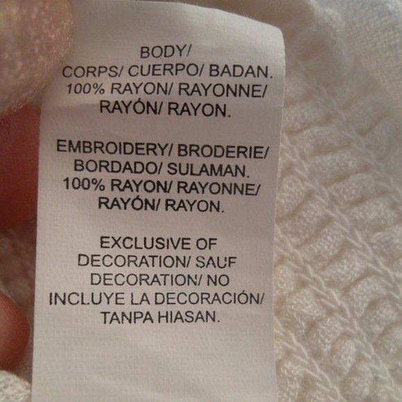 Lucky Brand Aztec Boho Embroidered Beaded Peasant Ivory Blouse - Picture 6 of 8